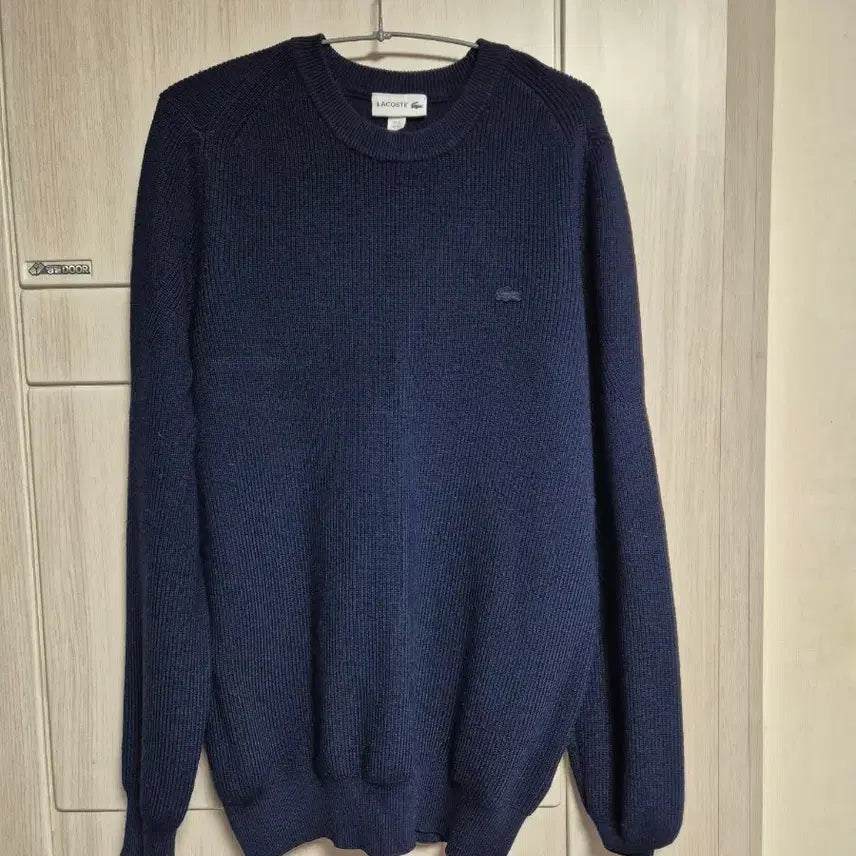 [BUNJANG] Lacoste Navy Roundneck Knit 100 / 라코스테 네이비 라운드넥 니트