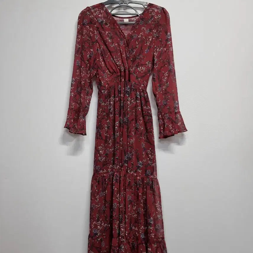 [BUNJANG] Dresscode Floral Pattern Chiffon Long Dress / 드레스코드 플로럴 패턴 쉬폰 롱 원피스