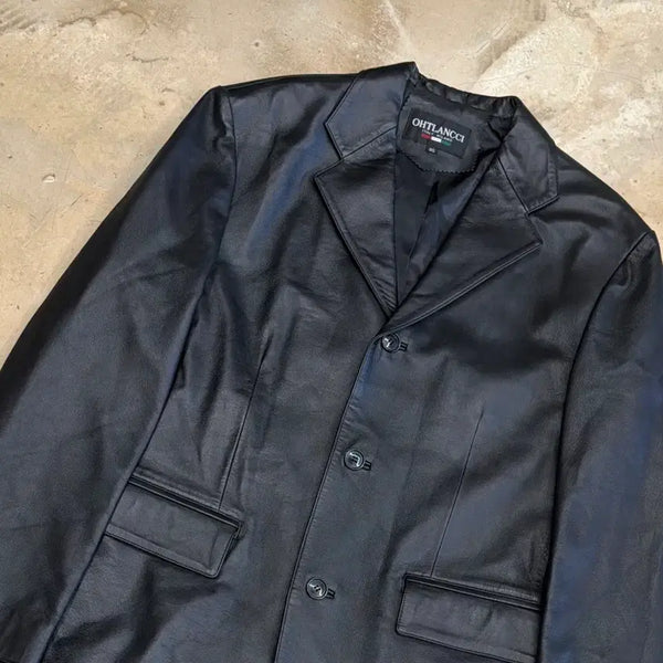 [BUNJANG] Ottolinger Sheepskin Leather Blazer Jacket / 95 오틀란치 쉽스킨 레더 블레이저 양가죽 자켓