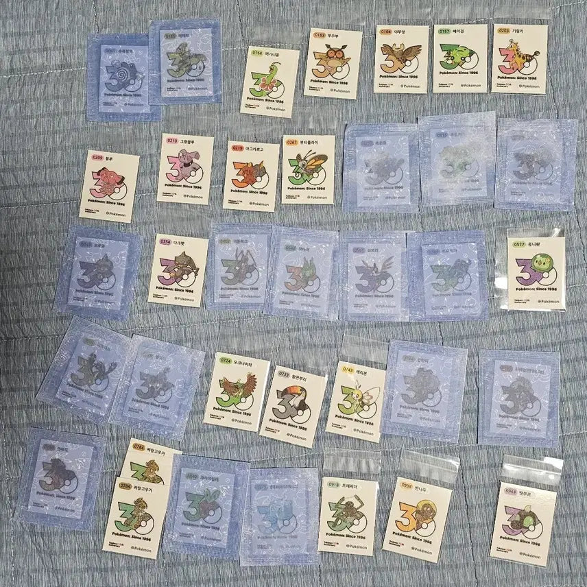 [BUNJANG] Pokemon 30th Anniversary Stickers Bundle Set / 포켓몬 30주년 띠부씰 35개 일괄