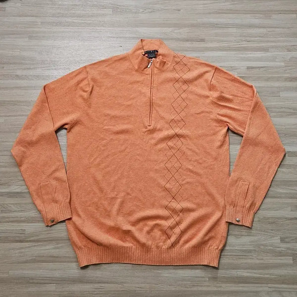 [BUNJANG] Tiger Woods Argyle Half-Zip Knit (105) / 105) 타이거우즈 아가일 반집업 니트