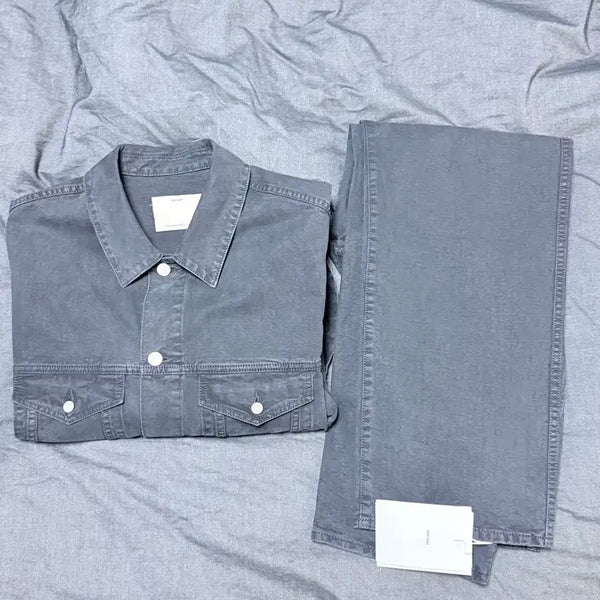 [BUNJANG] Pottery Denim Setup - Washed Black / 포터리 데님셋업 -워시드 블랙