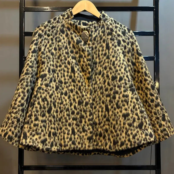 [BUNJANG] It Michaa Leopard Wool Blend Cape Jacket / [S] 잇미샤 it MICHAA 레오파드 울 혼방 케이프 자켓 8.9