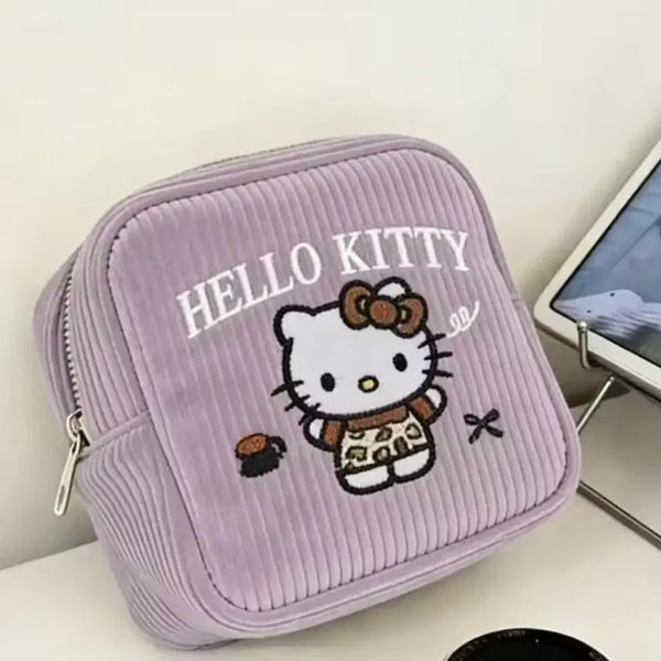 [BUNJANG] Hello Kitty Corduroy Pouch Lavender / 헬로키티 코듀로이 파우치 라벤더