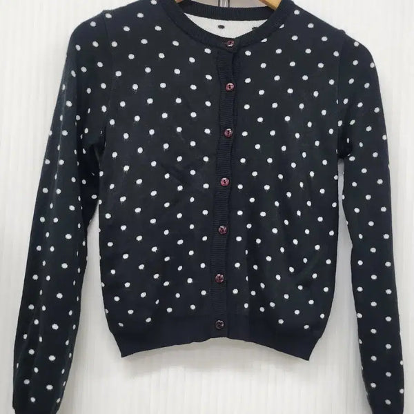 [BUNJANG] Black Dot Knit Cardigan / 블랙 도트 니트 가디건 (F)