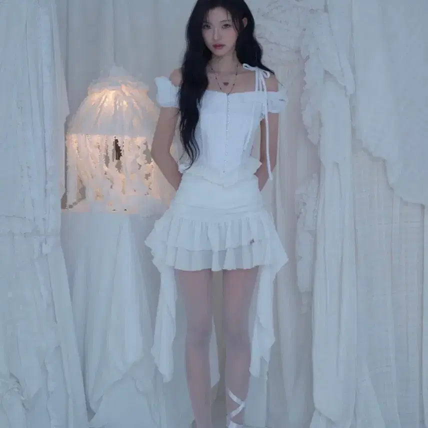 [BUNJANG] Newearlin Skirt White S / 뉴얼린 스커트 화이트 s