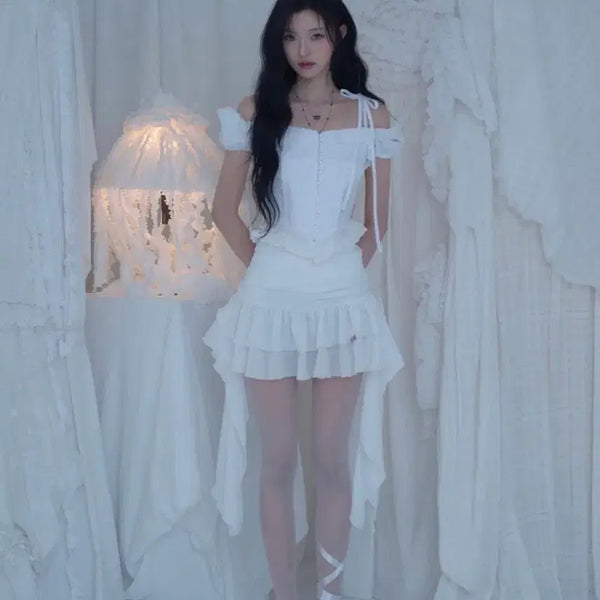 [BUNJANG] Newearlin Skirt White S / 뉴얼린 스커트 화이트 s