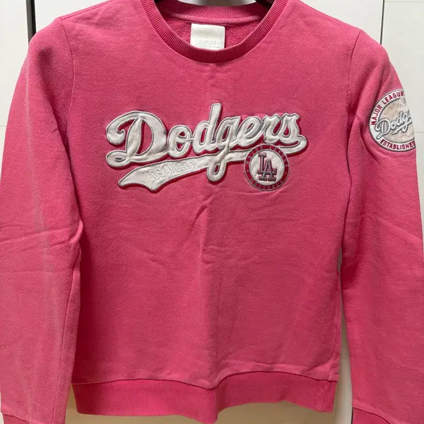 [BUNJANG] MLB Emblem Sweatshirt Pink / 엠엘비 맨투맨