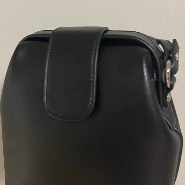 [BUNJANG] Black Leather Shoulder Bag / 검정색 가죽 숄더백 (사용감 적음)