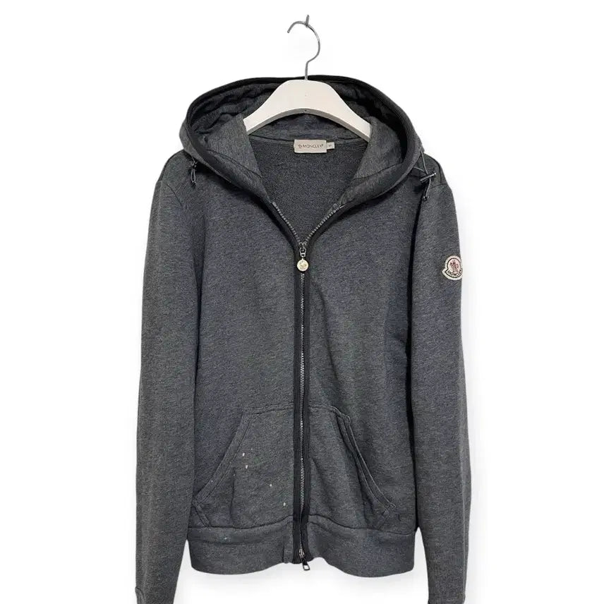 [BUNJANG] Moncler Patch Grey Hoodie Zip-up / 몽클레어 패치 그레이 후드집업