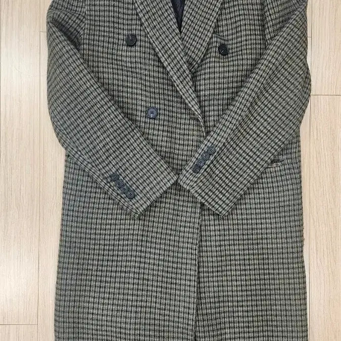 [BUNJANG] Check Pattern Double-Breasted Coat / 체크 패턴 더블 코트(100)