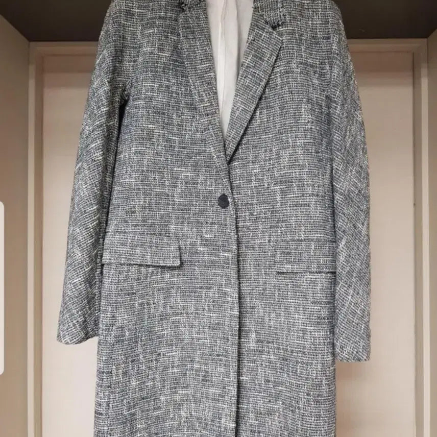 [BUNJANG] Calvin Klein Tweed Long Jacket / 캘빈클라인 트위드 롱자켓