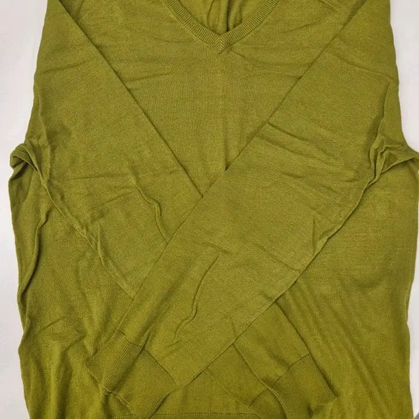 [BUNJANG] DKNY V-Neck Knit Olive Green / DKNY 브이넥 니트 올리브 그린