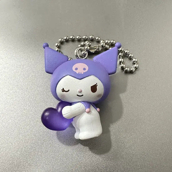 [BUNJANG] Kuromi Heart Gacha Keyring / 쿠로미 하트 가챠 키링