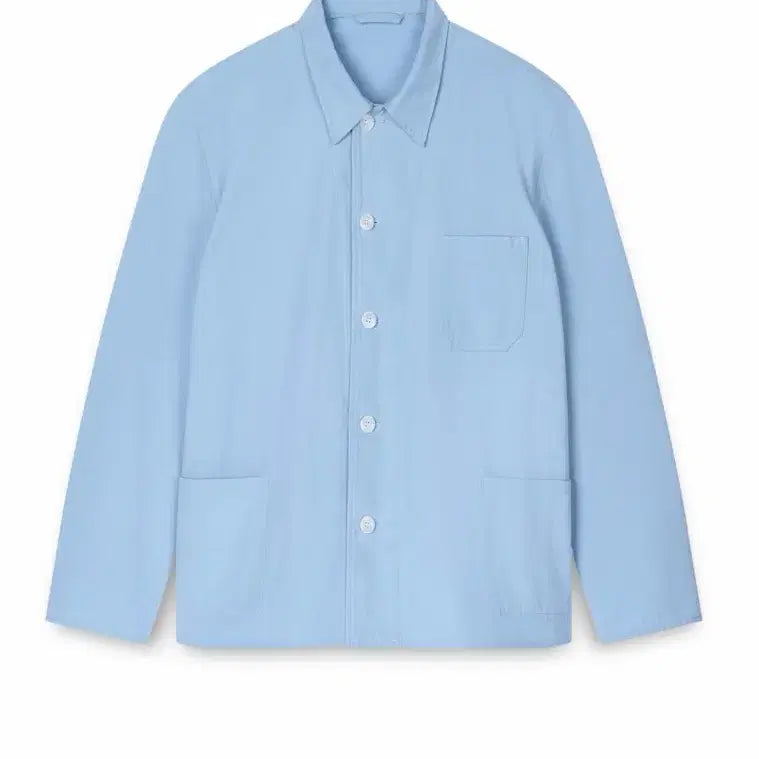 [BUNJANG] Sillian Rail Cotton Work Jacket Sky Blue / 실리안 레일 코튼 워크 자켓 스카이 블루