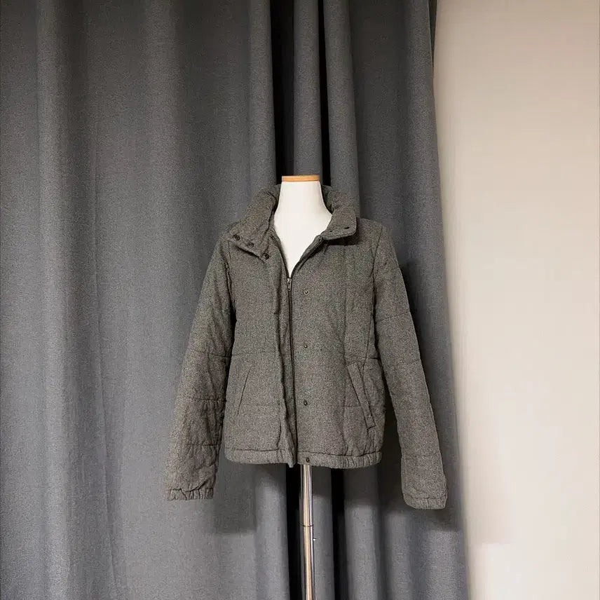 [BUNJANG] Gray Short Padded Jacket / 그레이 숏패딩