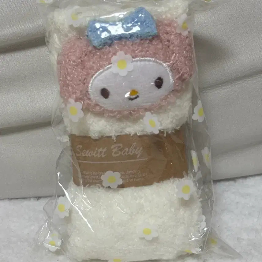 [BUNJANG] My Melody Microfiber Sleep Socks - Pink/White / 마이멜로디 극세사 수면 양말 핑크 화이트