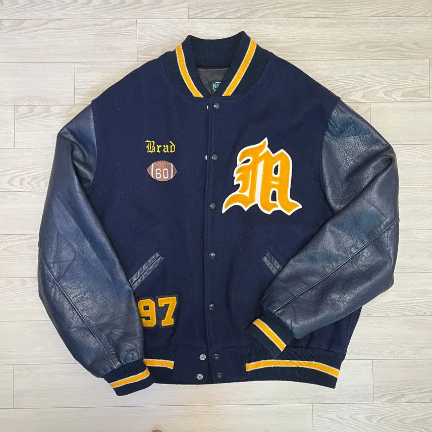 [BUNJANG] Nelson Wool/Leather Varsity Jacket / Nelson 울/레더 바시티 자켓 [105-110]