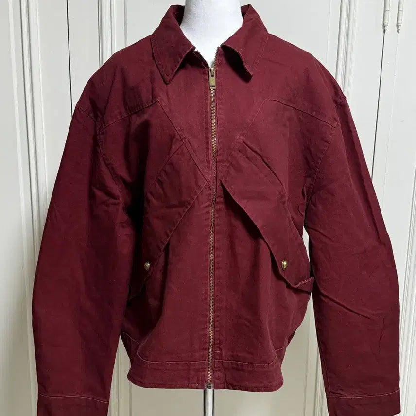 [BUNJANG] Burgundy Work Jacket / [새상품] 버건디 워크 오버핏 자켓