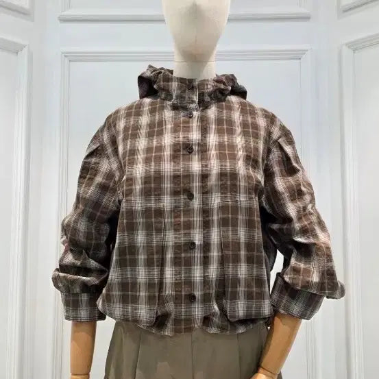 [BUNJANG] Merhen Checkered Hooded Shirt / 체크후드남방