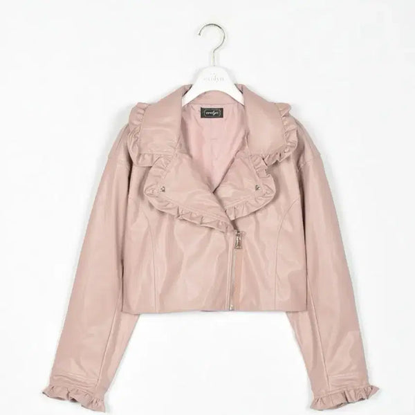 [BUNJANG] Evelyn Heart Leather Jacket Pink / eveyln 이블린 하트 레더자켓 핑크