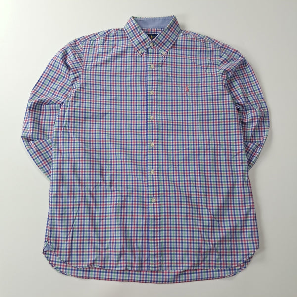 [BUNJANG] Polo Ralph Lauren Multicolor Micro Gingham Check Button-Down Shirt (L) / CC369 L 폴로 멀티컬러 마이크로 깅엄체크 셔츠 남방