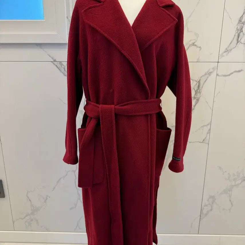 [BUNJANG] It Misha Red Long Coat / 잇미샤 모 레드 롱코트