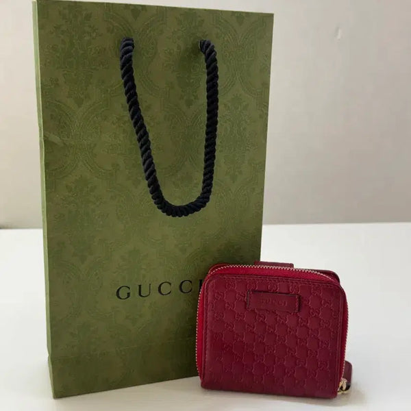 [BUNJANG] Gucci Microguccissima Bi-fold Wallet Red / 구찌 마이크로시마 반지갑 레드