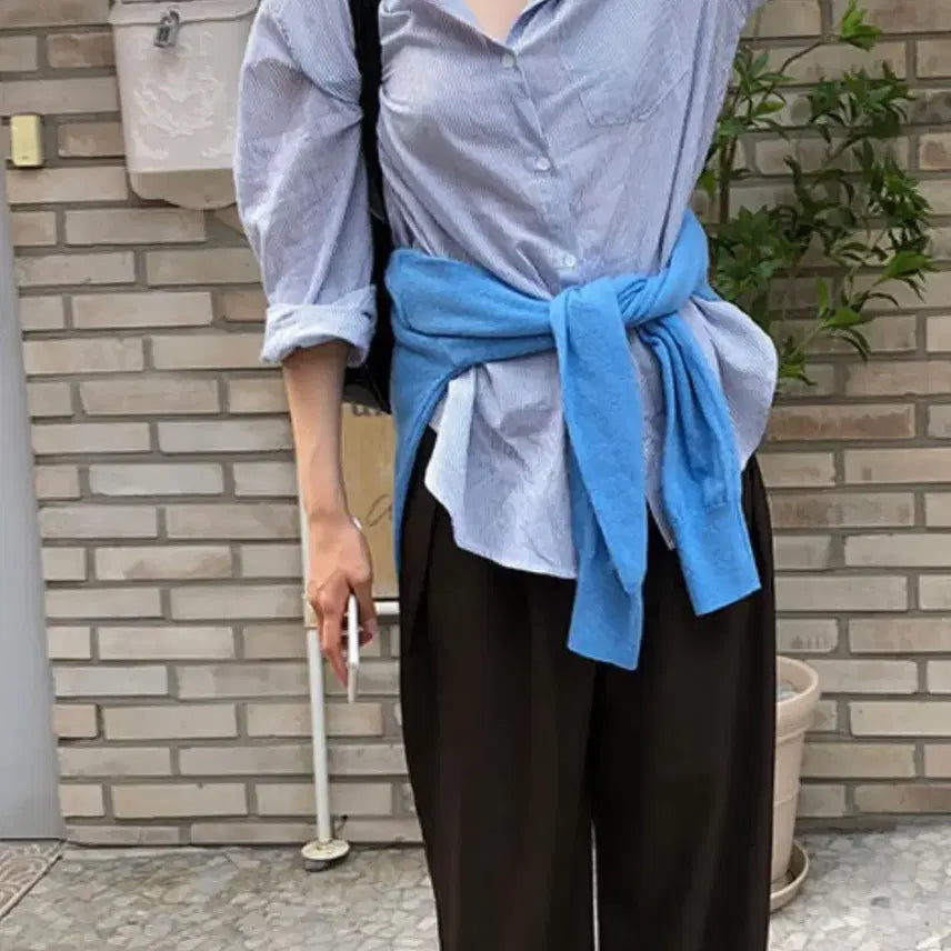 [BUNJANG] Light Blue Striped Shirt / 스트라이프 셔츠