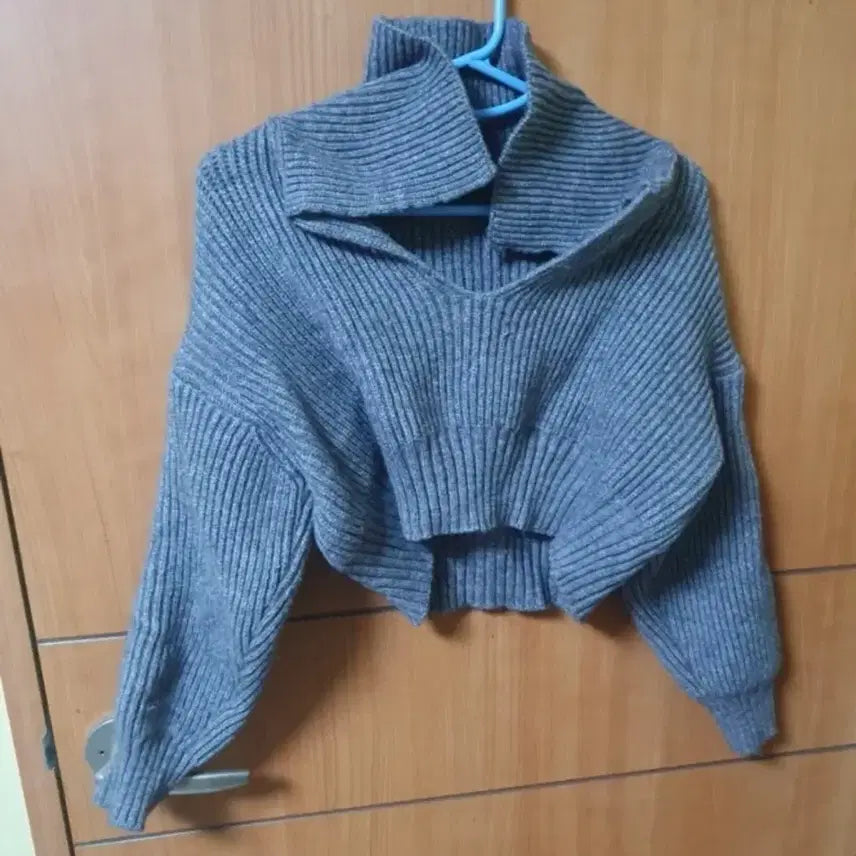 [BUNJANG] Gray Striped Knit Top / 그레이 단가라 니트