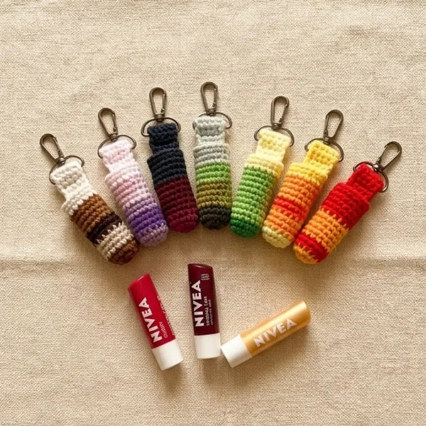 [BUNJANG] Lip Care Knit Pouch Keychain Bundle Set / 7p일괄)선물로도좋은 립케어 뜨개 파우치 키링