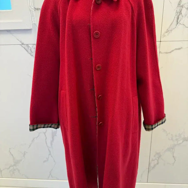 [BUNJANG] Daks Vintage Red Long Coat / 닥스 빈티지 레드 롱코트