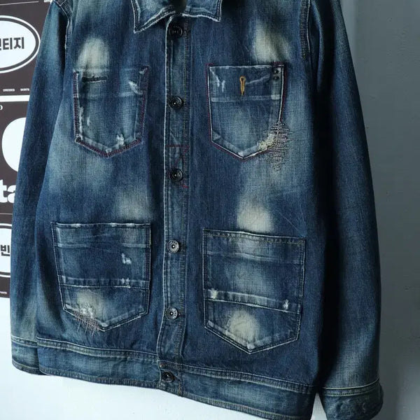 [BUNJANG] Buckaroo Zip-Up Windbreaker Denim Trucker Jacket / (L) 버커루 집업 바람막이 점퍼자켓 데님 청 트러커 워싱-H39787