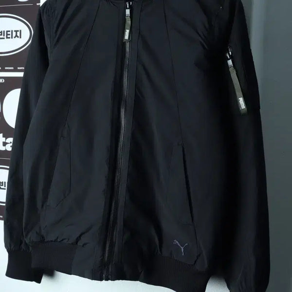 [BUNJANG] Puma Zip-Up Windbreaker Jacket / W(M-L) 퓨마 집업 바람막이 점퍼자켓 봄버 누빔 블랙-H39788
