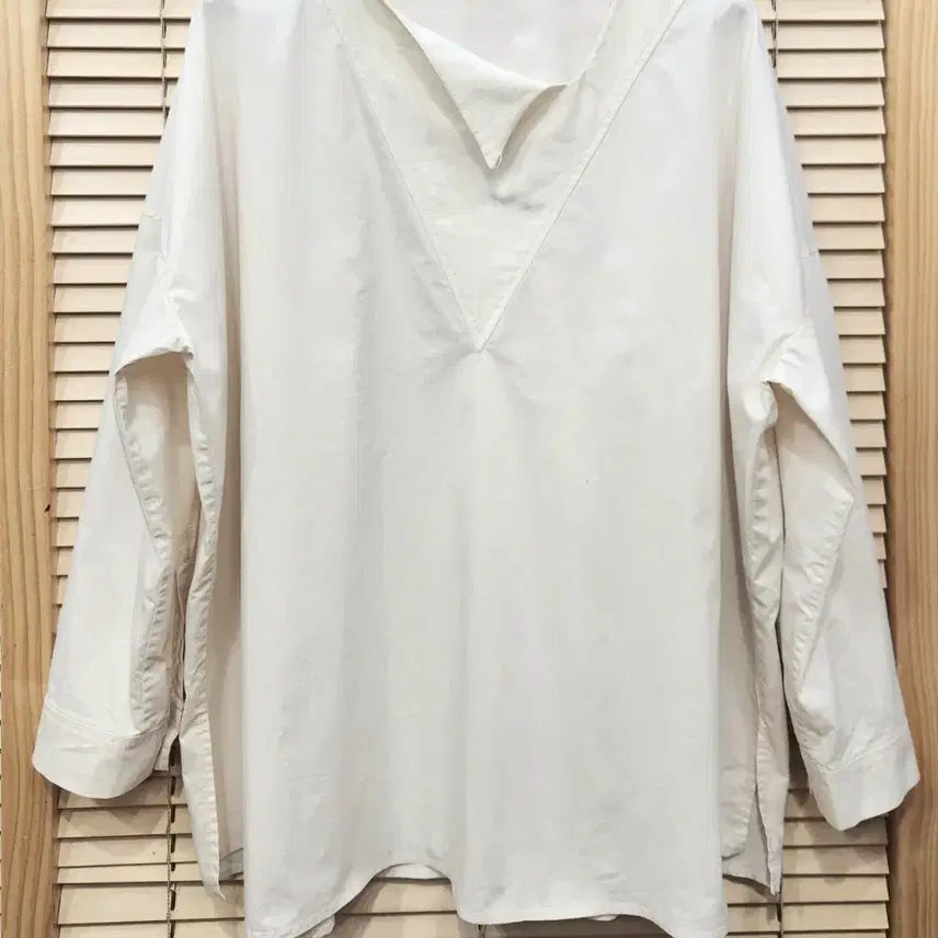 [BUNJANG] Mine Neckpoint Cotton Blouse / 마인 넥포인트 코튼 블라우스