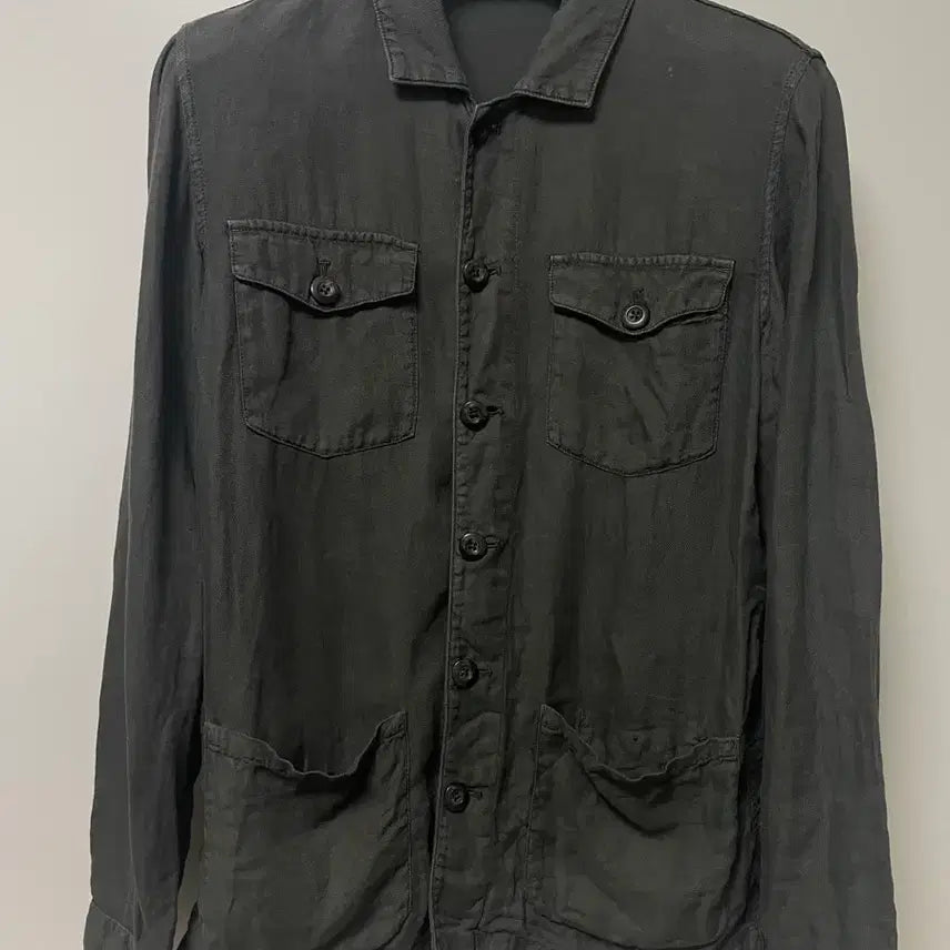 [BUNJANG] Massimo Dutti Extra Fine Linen Work Jacket Olive / [마시모두띠 엑스트라파인 린넨 워크자켓 / 올리브]