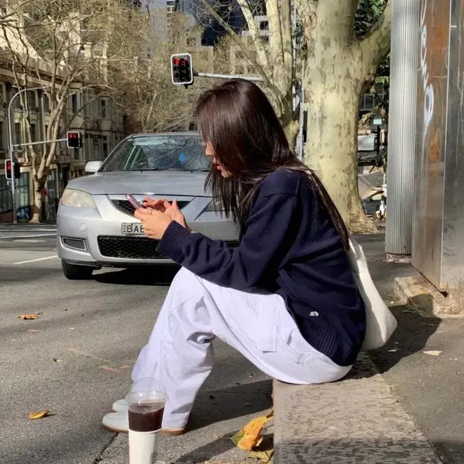 [BUNJANG] Thanat Soft Arc Cardigan Navy / 타낫 소프트 아크 가디건 네이비