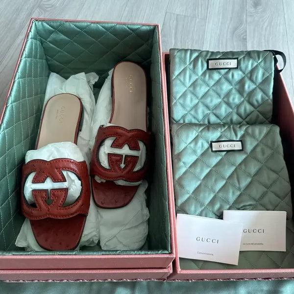 [BUNJANG] Gucci Ostrich Leather Sandals / 구찌 샌들