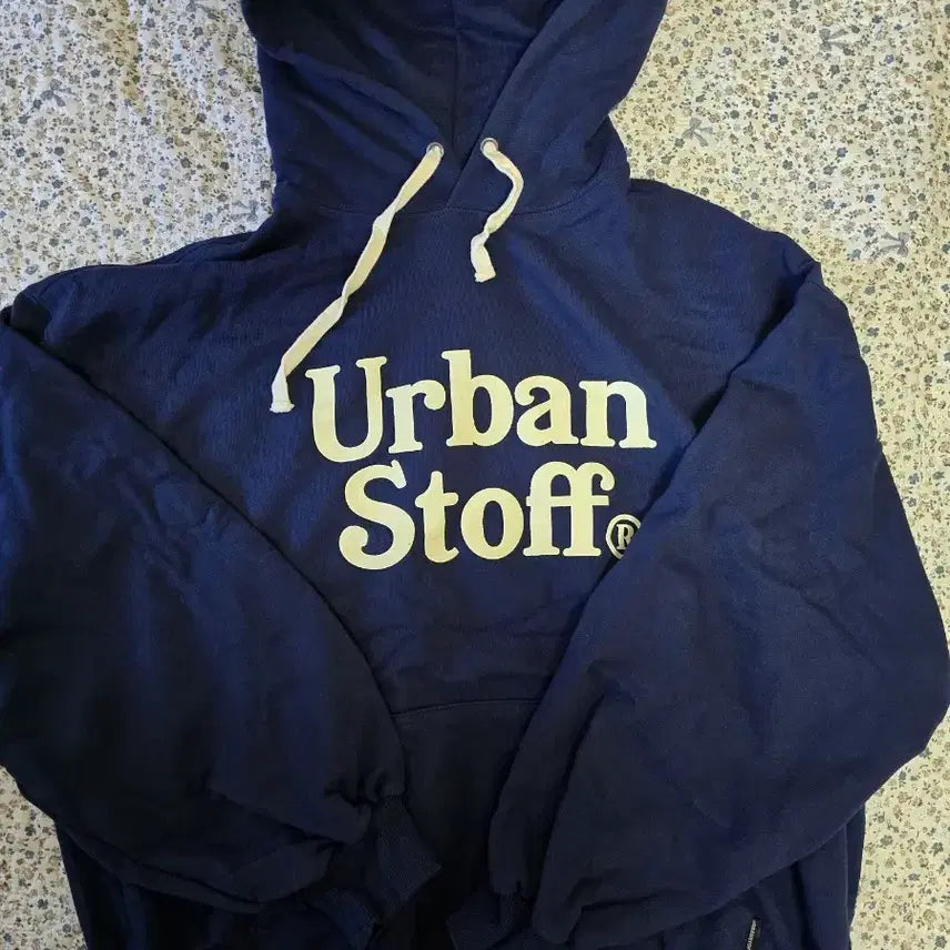 [BUNJANG] Urban Stuff Navy Hoodie / 어반 스토프 후드티 네이비