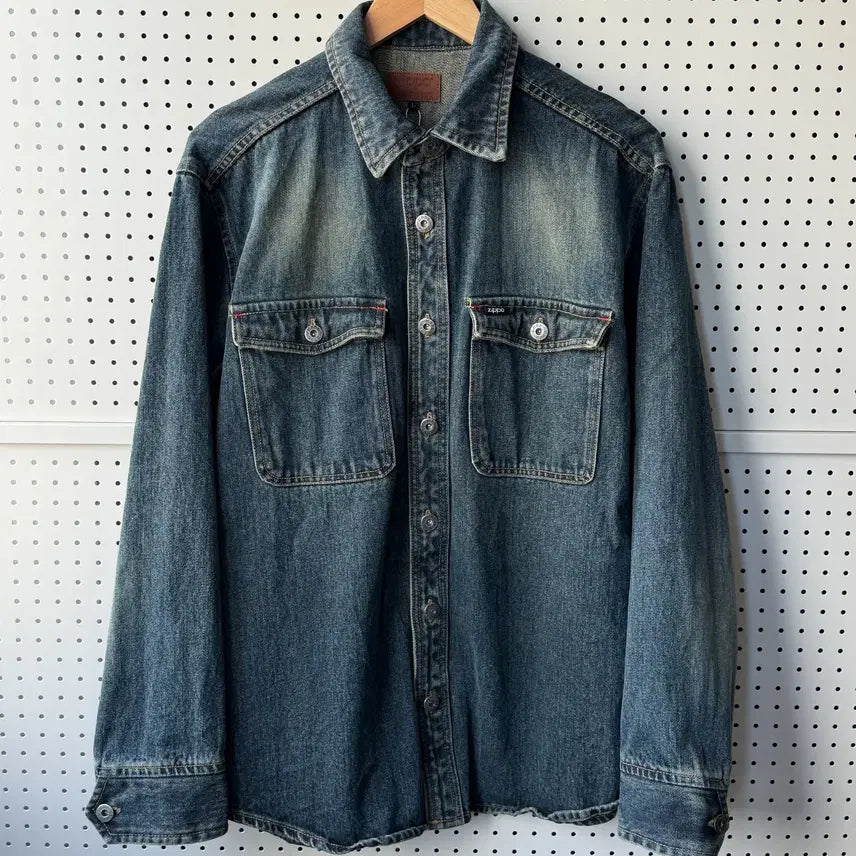 [BUNJANG] G-Force Two-Pocket Denim Shirt Jacket / 지포 투포켓 데님 셔츠 자켓