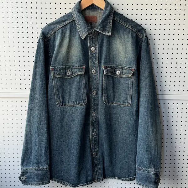 [BUNJANG] G-Force Two-Pocket Denim Shirt Jacket / 지포 투포켓 데님 셔츠 자켓