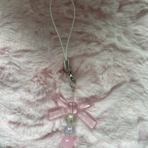 [BUNJANG] Handmade Beaded Keychain with Pink Ribbon / 수제 비즈 키링 판매