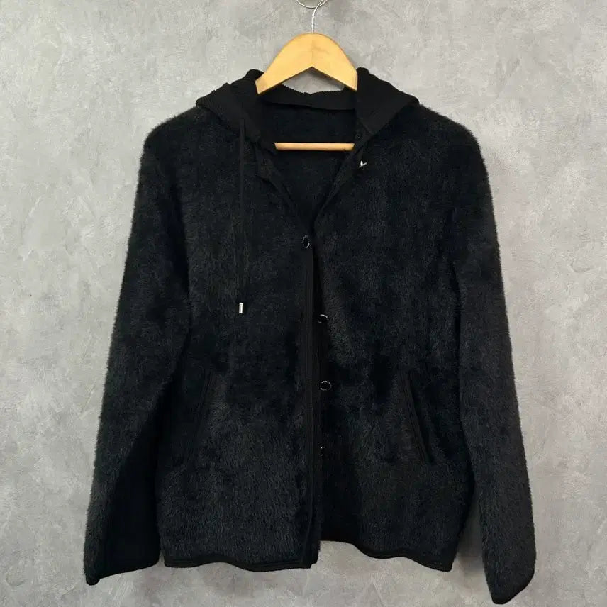 [BUNJANG] Angora Hooded Cardigan Jacket / 후드 앙고라 가디건 자켓