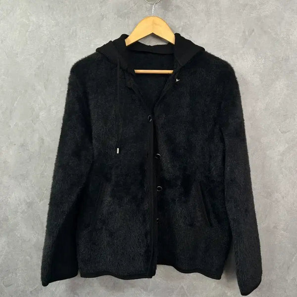 [BUNJANG] Angora Hooded Cardigan Jacket / 후드 앙고라 가디건 자켓