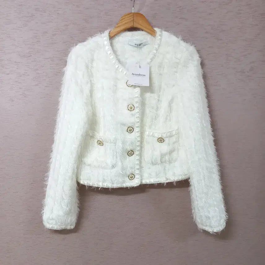 [BUNJANG] VIVACIOUS Ivory Short Fringe Jacket (New) / B9-19/VIVACIOUS 아이보리 숏 수술자켓 새제품 가을 여성