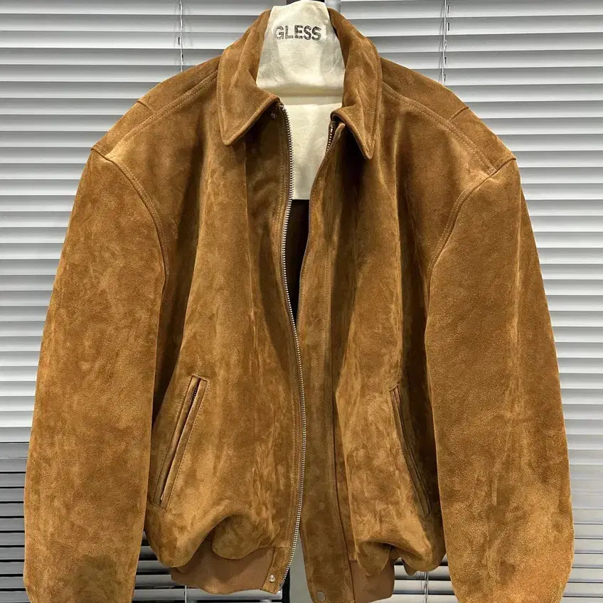 [BUNJANG] GLESS 030 Suede Bomber Jacket Tobacco / 글레스 GLESS 030 스웨이드 봄버 토바코 1