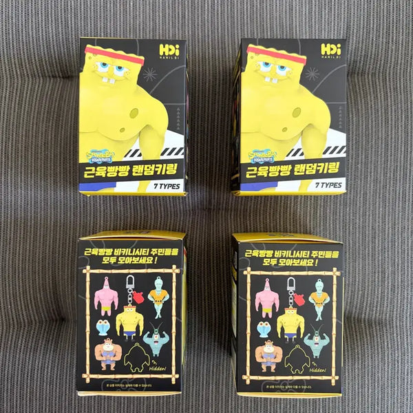 [BUNJANG] SpongeBob SquarePants Muscle Random Figure Keyring / (새상품) 스폰지밥 근육빵빵 랜덤 피규어 키링
