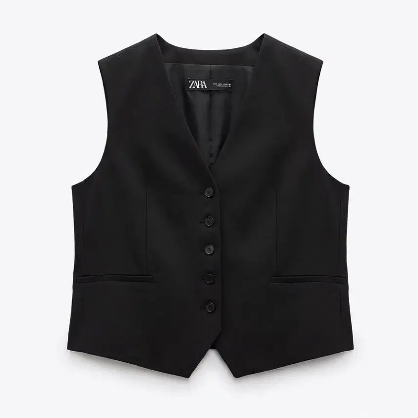 [BUNJANG] Zara 5-Button Vest Black L / 자라 조끼 베스트 블랙 5버튼 L 100 클래식 테일러드 릴렉시드 수트