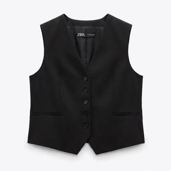 [BUNJANG] Zara 5-Button Vest Black L / 자라 조끼 베스트 블랙 5버튼 L 100 클래식 테일러드 릴렉시드 수트