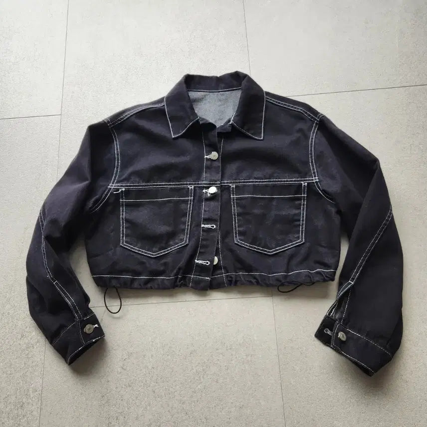 [BUNJANG] White Stitch Cropped Jacket / 스티치 크롭 자켓